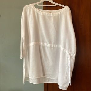 Eileen Fisher white linen top